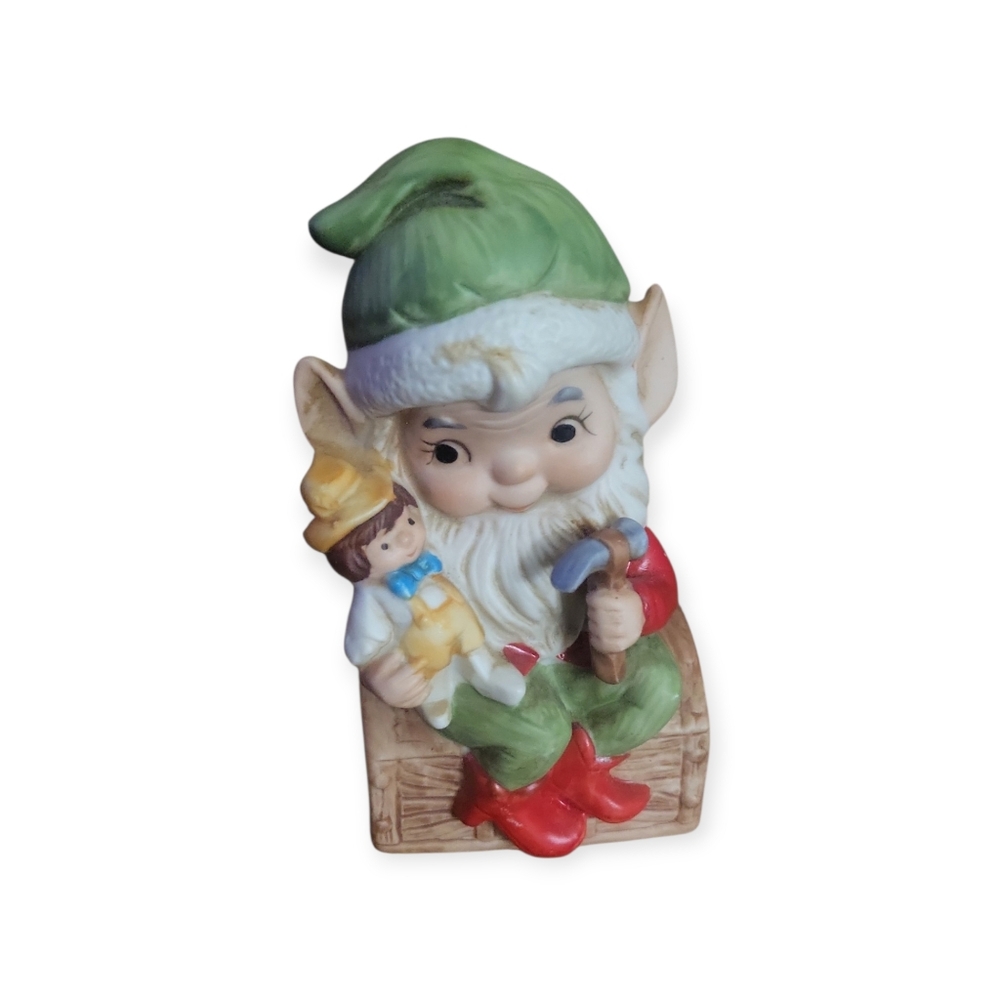 Vintage 1982 Homco Christmas Toy Maker Bisque Porcelain Fiqurine #5406